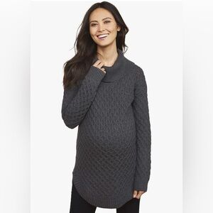 Women's maternity Gray Cable Knit Sweater in medium